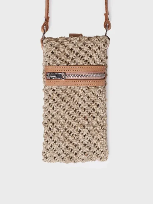 Toni Pons GINETH - Jute mobile phone bag BROWN Discount