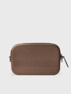 Toni Pons GINGER - Black rubber shoulder bag BROWN Hot
