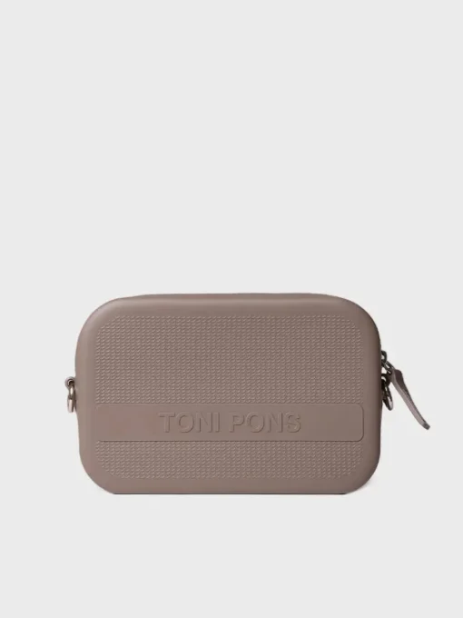 Toni Pons GINGER - Black rubber shoulder bag BROWN Fashion