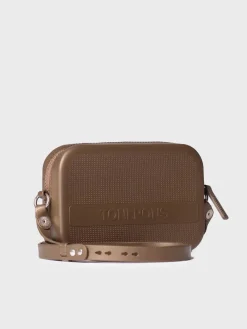Toni Pons GINGER - Black rubber shoulder bag BROWN Hot