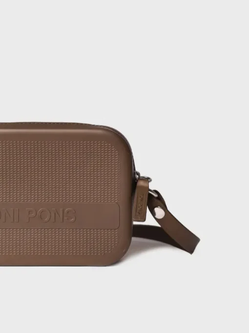 Toni Pons GINGER - Black rubber shoulder bag BROWN Hot