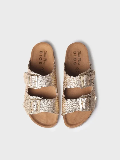 Toni Pons GUAM-TE - Women's BIO buckled sandal GOLDEN Clearance