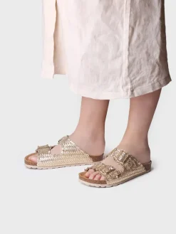 Toni Pons GUAM-TE - Women's BIO buckled sandal GOLDEN Clearance