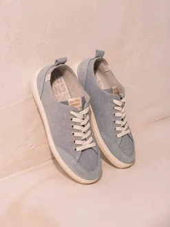 Toni Pons IBAR - Women's cotton trainer shoe with laces SKY BLUE Fashion