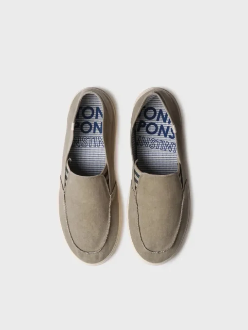 Toni Pons ILARI - Men's closed shoe in cotton with side elastics KHAKI Fashion