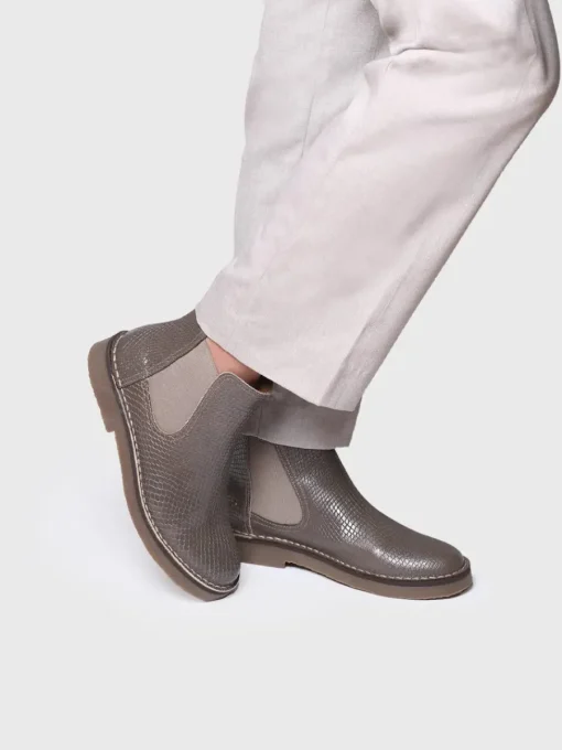 Toni Pons ISA-CC - Women's snake-effect leather boot in leather BROWN Outlet