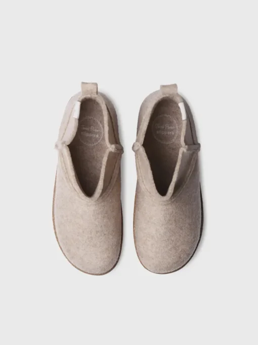Toni Pons JIANA-FR - Women's high-top slipper in recycled felt BROWN Sale