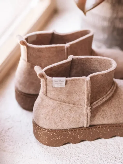 Toni Pons JIANA-FR - Women's high-top slipper in recycled felt BROWN Sale