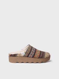 Toni Pons JOYCE-YA - Women's slipper with ethnic motifs BROWN Hot