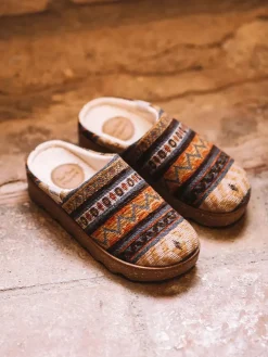 Toni Pons JOYCE-YA - Women's slipper with ethnic motifs BROWN Hot