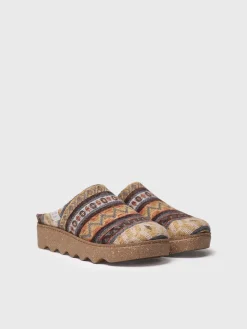 Toni Pons JOYCE-YA - Women's slipper with ethnic motifs BROWN Hot
