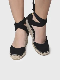 Toni Pons JULIA - Wedge espadrilles with ribbons BLACK Fashion