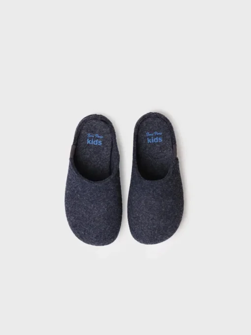 Toni Pons LOGAN-FR - Recycled felt slippers for children BLUE Clearance