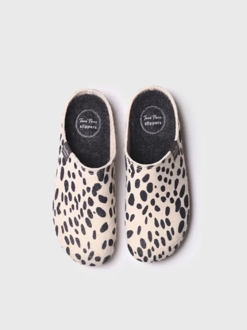 Toni Pons MAUI-NM - felt clog-type slipper for women with polka dots MULTI Fashion