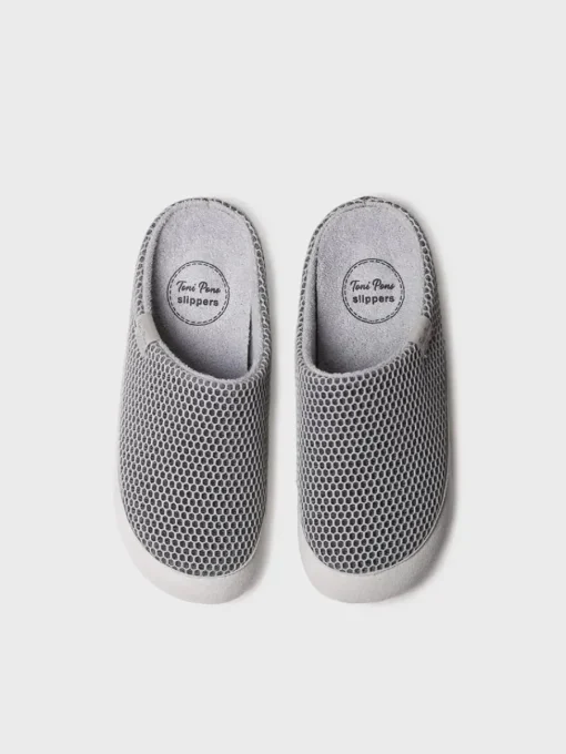 Toni Pons MINA-GC - Women's clog-type house slipper in mesh-like fabric STONE Best