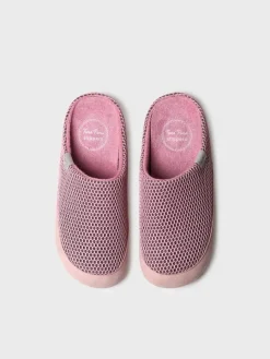 Toni Pons MINA-GC - Women's clog-type house slipper in mesh-like fabric PINK Hot