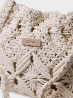 Toni Pons MIREIA - Macramé bucket bag WHITE Outlet