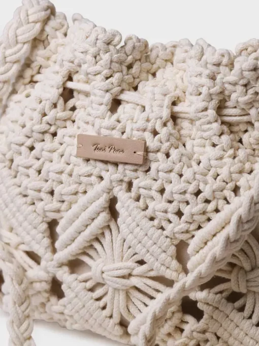 Toni Pons MIREIA - Macramé bucket bag WHITE Outlet