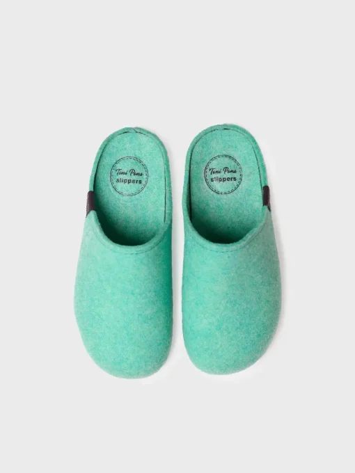 Toni Pons MONA-FR - Women's clog-style shoe made from recycled felt GREEN Sale