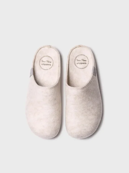 Toni Pons MONA-FR - Women's clog-style shoe made from recycled felt WHITE Hot