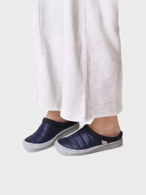 Toni Pons MORA-TK - Women's clog-style slipper in padded fabric and felt BLUE Outlet
