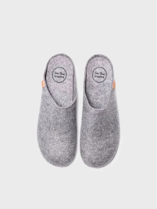 Toni Pons NEO-FR - Men's house slipper made from recycled felt GRAY Discount