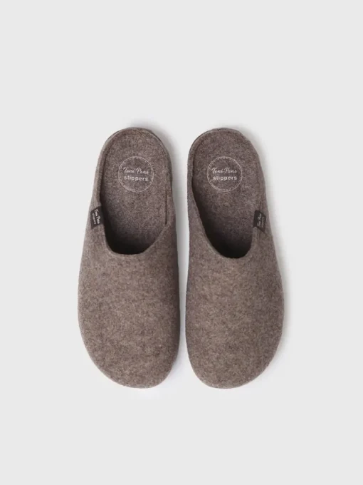 Toni Pons NEO-FR - Men's house slipper made from recycled felt BROWN Clearance