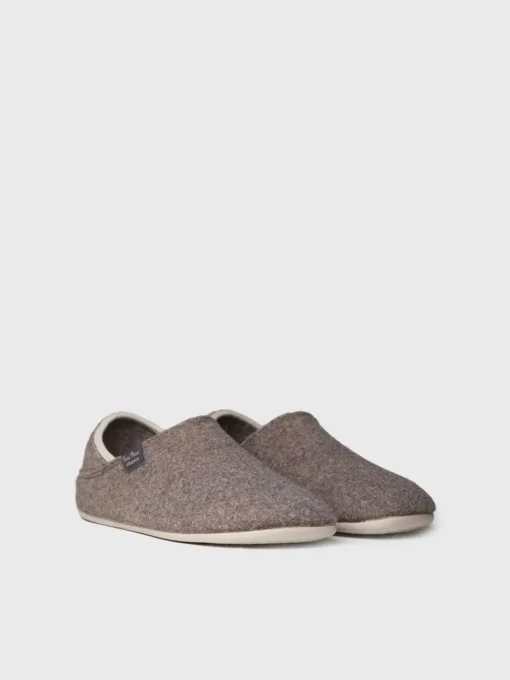 Toni Pons NEPAL-FR - Men's Closed Slipper in Recycled felt BROWN Outlet