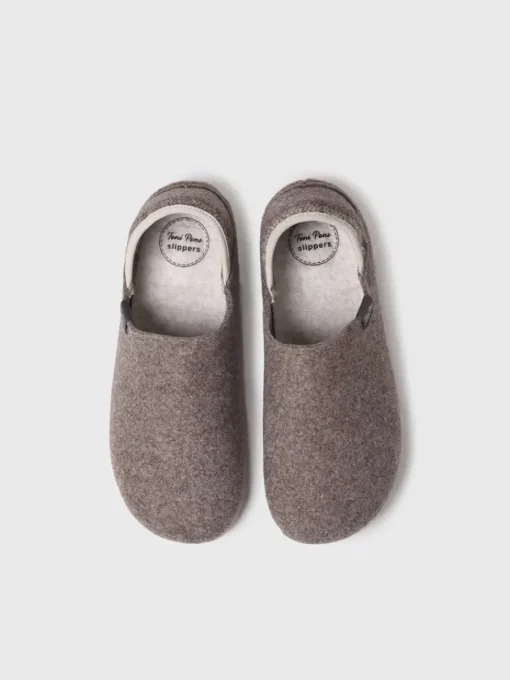Toni Pons NEPAL-FR - Men's Closed Slipper in Recycled felt BROWN Outlet