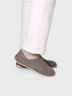 Toni Pons NEPAL-FR - Men's Closed Slipper in Recycled felt BROWN Outlet