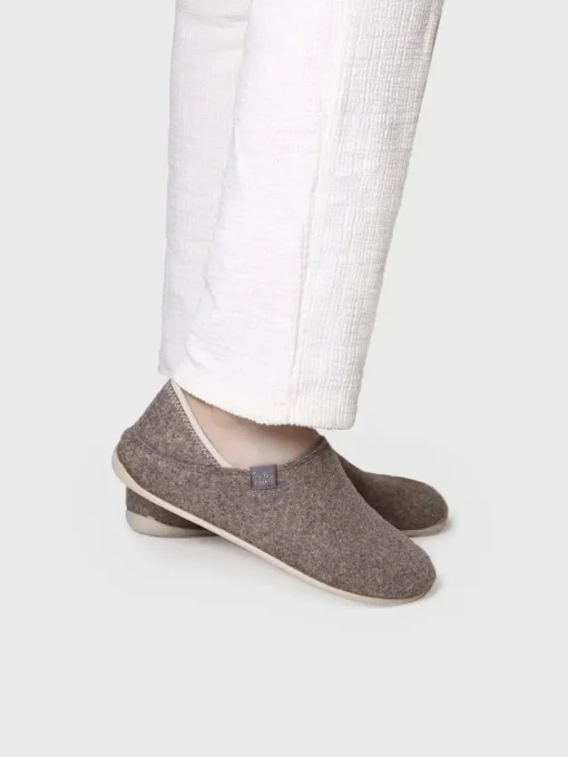 Toni Pons NEPAL-FR - Men's Closed Slipper in Recycled felt BROWN Outlet