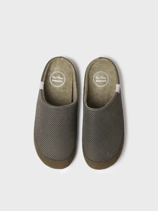 Toni Pons NIUE-GC - Men's clog slippers in mesh fabric KHAKI Fashion
