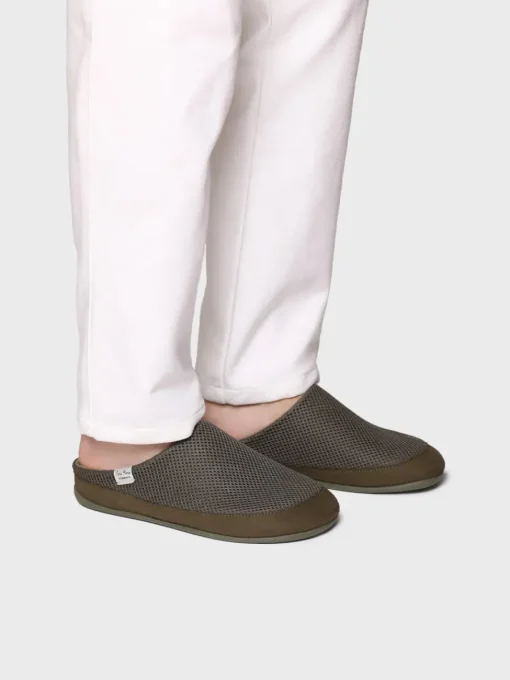Toni Pons NIUE-GC - Men's clog slippers in mesh fabric KHAKI Fashion