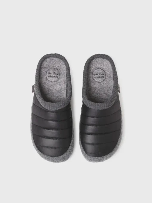 Toni Pons NIX-TK - Clog-style slipper in padded fabric and felt BLACK Clearance