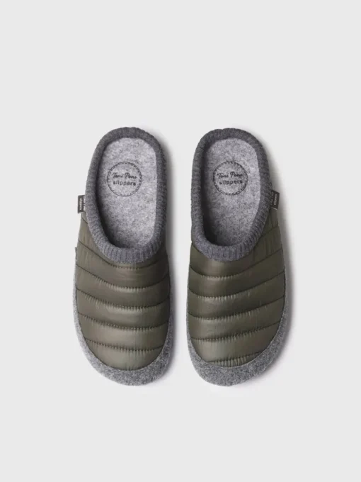 Toni Pons NIX-TK - Clog-style slipper in padded fabric and felt GREEN Discount