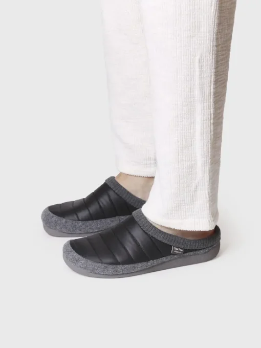 Toni Pons NIX-TK - Clog-style slipper in padded fabric and felt BLACK Clearance