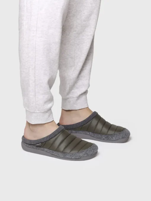 Toni Pons NIX-TK - Clog-style slipper in padded fabric and felt GREEN Discount