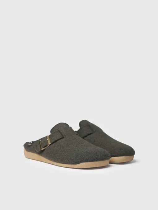 Toni Pons NORTON-FP - Men's clog-style slipper in felt GREEN New