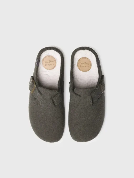 Toni Pons NORTON-FP - Men's clog-style slipper in felt GREEN New