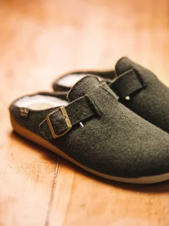 Toni Pons NORTON-FP - Men's clog-style slipper in felt GREEN New