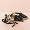 Toni Pons OLIUETA - Flat striped knit espadrille with ribbons for women - OLIUETA BLACK Hot