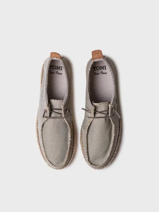 Toni Pons OSCAR - Men's espadrille in mesh-like fabric with laces KHAKI Online
