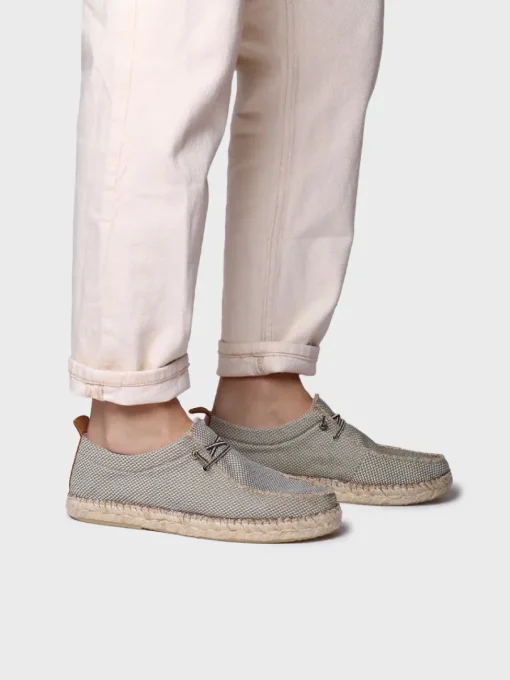 Toni Pons OSCAR - Men's espadrille in mesh-like fabric with laces KHAKI Online