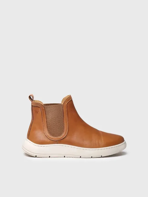 Toni Pons PADUA - leather bootie for women with side elastic in leather colour BROWN Clearance