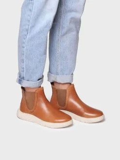 Toni Pons PADUA - leather bootie for women with side elastic in leather colour BROWN Clearance