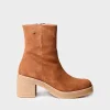 Toni Pons PIANI-SY - Women's Wide Heel Ankle boot in Suede BROWN Hot