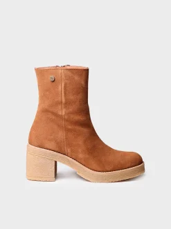 Toni Pons PIANI-SY - Women's Wide Heel Ankle boot in Suede BROWN Hot