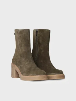 Toni Pons PIANI-SY - Women's Wide Heel Ankle boot in Suede GREEN Hot