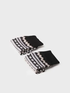 Toni Pons QUEL-YA - Unisex cotton socks with border BLACK Outlet