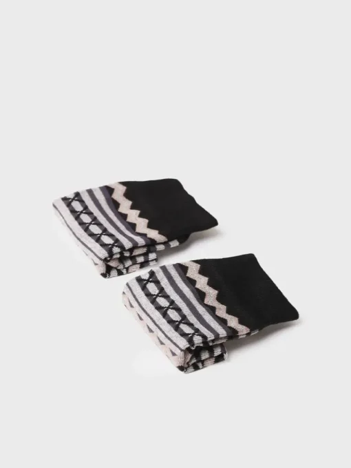 Toni Pons QUEL-YA - Unisex cotton socks with border BLACK Outlet